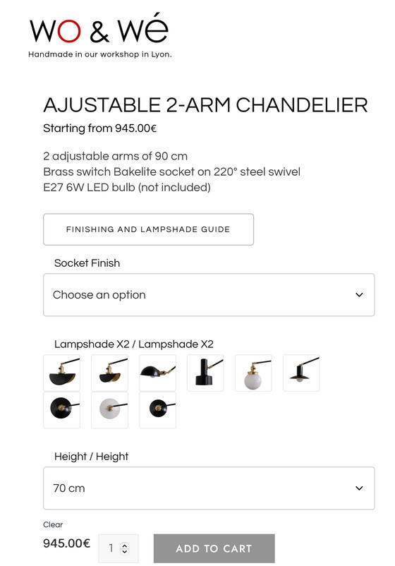 Image 1 of Preciosa lámpara de diseño hecha a mano por Wo & Wé