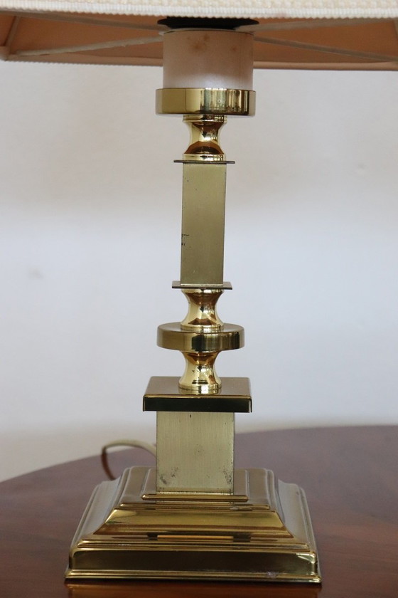 Image 1 of Golden Bedside Table Lamps, Italy 1970s, Set of 2