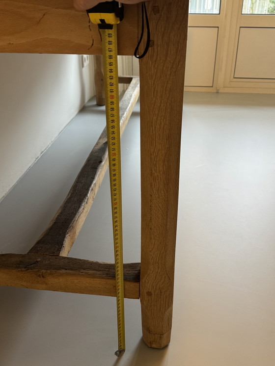 Image 1 of ANTIQUE lye-treated wooden DESK / COUNTER / WORKBENCH / DINING TABLE