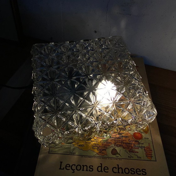 Square wall or ceiling light in clear glass, vintage style, 1970s-1980s – Wall lights (photo 8 of 9)