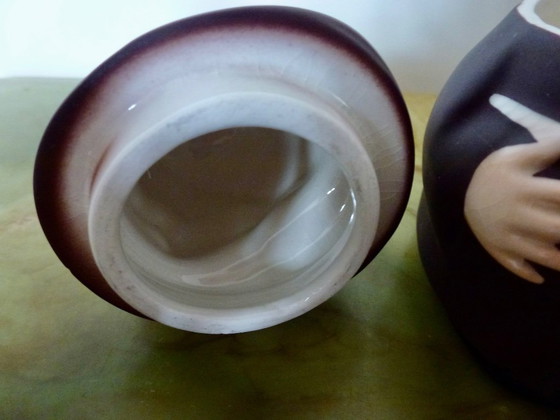 Image 1 of Sucrier et pot à lait vintage Goebel Friar Tuck Monk en 2 pièces d'Allemagne de l'Ouest.