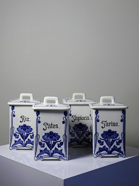 Image 1 of Waechtersbach "Dec1393" Art Nouveau earthenware condiment pot, decorated with poppies.