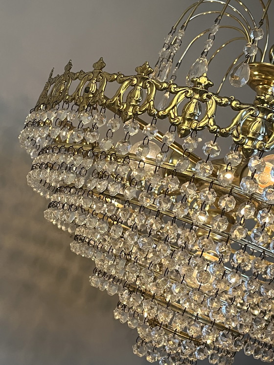 Image 1 of Xl vintage crystal pocket chandelier chandelier pendants