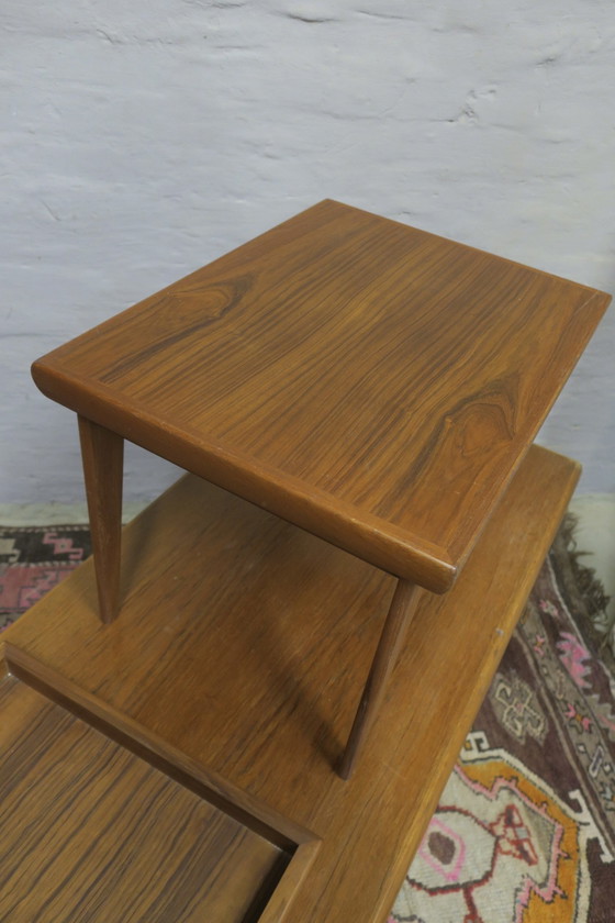 Image 1 of Set of Teak Coffee Tables and Tray by Johannes Andersen for Trioh, Denmark 1960s