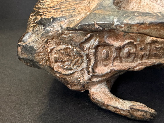 Original Bronze Sculpture 'Lièvre' (Hare), Pierre Chenet (lost wax), Brown (photo 7 of 8)
