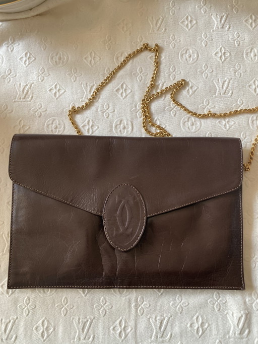 Cartier clutch vintage nappa brown