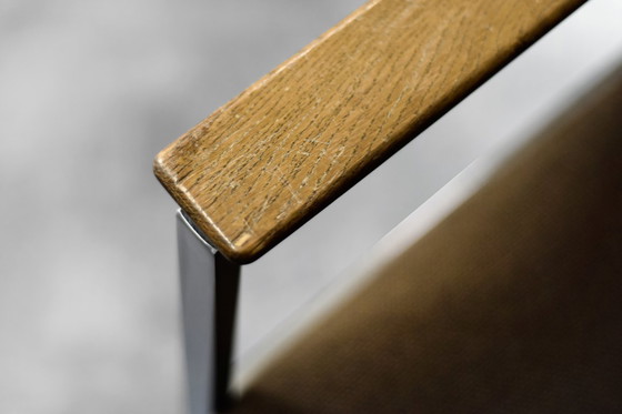 Image 1 of Vintage Mid-Century Duitse moderne bruine vergaderstoel van Drabert, jaren 70