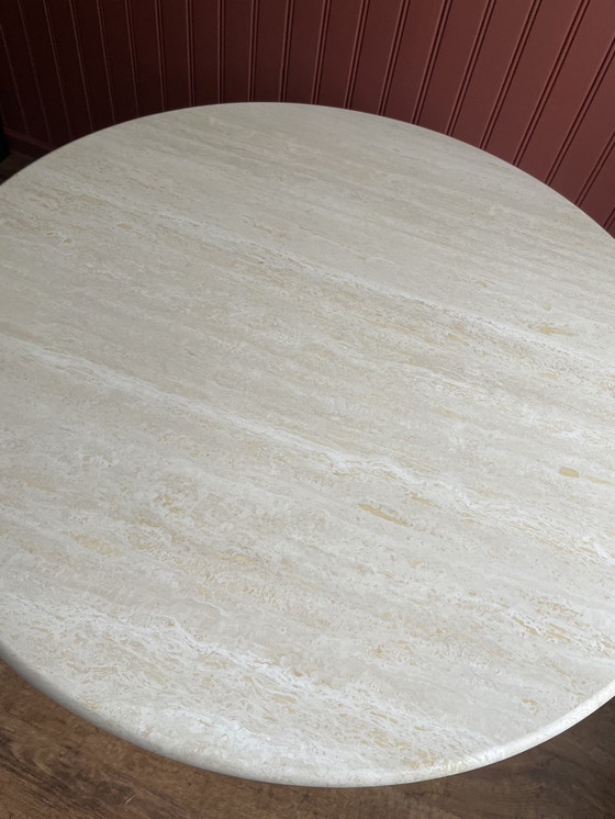 Image 1 of Round travertine table 120cm