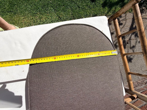 Image 1 of 6x, taupefarbene, wasserabweisende Outdoor-Kissen für Gartenstühle