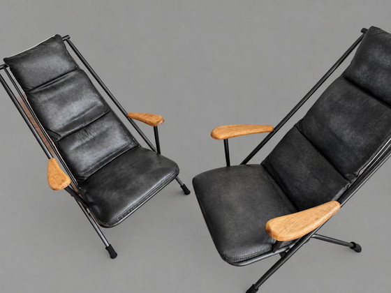 Huntingdon Studio Chair, Cuir noir et métal, Fauteuils, Bois, Design (photo 4 sur 5)