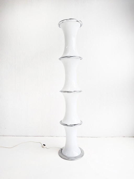 Bamboe vloerlamp van Enrico Tronconi voor Vistosi, jaren 70 en 70