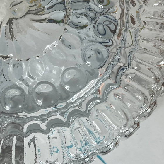 Applique Murale Ronde Plafonnier Verre Transparent Luminaire Ancien Vintage 1970 1980 – Appliques murales (photo 5 of 9)