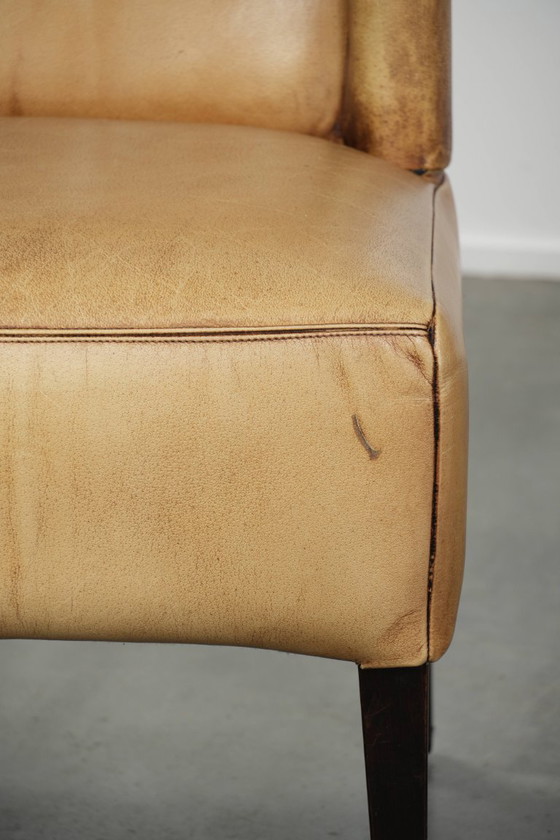 Image 1 of 4 x Luxury Cowhide Leather Dining Chairs With A Beautiful Light Color And A High Back