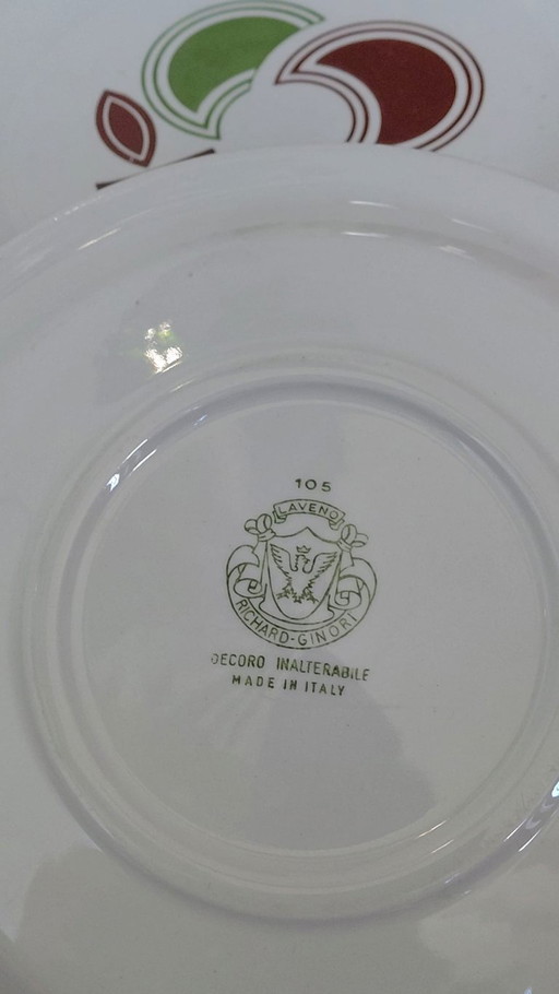 6 piatti per la colazione Lavano Richard Ginori, design italiano moderno di metà secolo