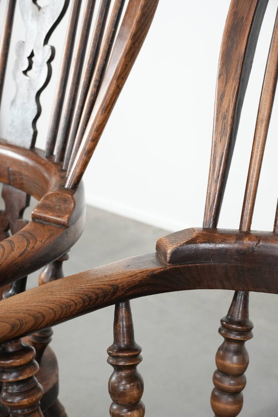 Image 1 of 2 sedie Windsor antiche inglesi con schienale alto del XVIII secolo