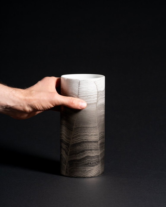 Image 1 of Glam Chic Vintage Rare Alain Le Foll × Rosenthal "Chiffon" Porcelain Vase Duo