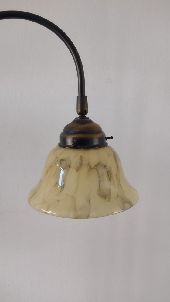 Image 1 of Stehleuchte mit marmorierten Glasschirmen
