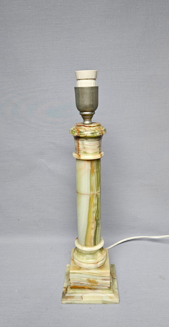 Polished Green Onyx Marble, Metal Fixture. – Table lamps (photo 9 of 12)