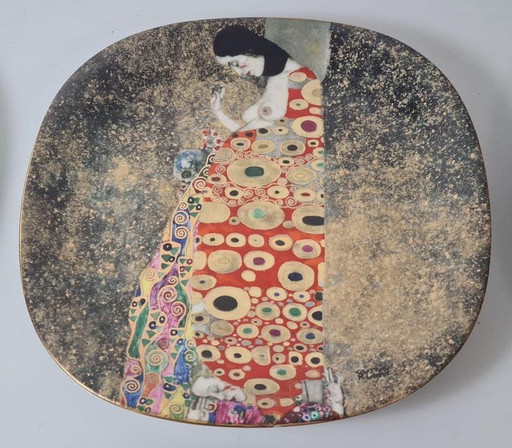 8 Gustav Klimt porcelain collectable plates by Lilien Austria with certificates