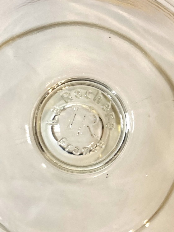 Image 1 of Trio di ciotole da dessert in vetro con bordi dorati, La Rochère, Francia