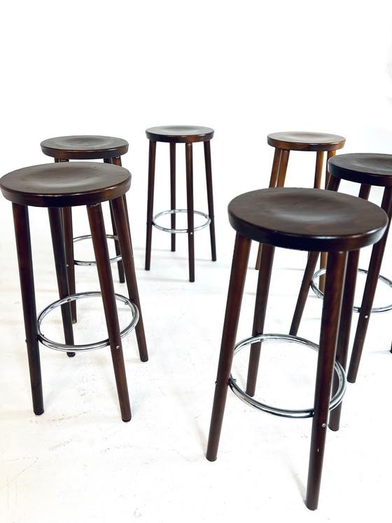 Image 1 of 6x sgabelli da bar brutalisti anni '70