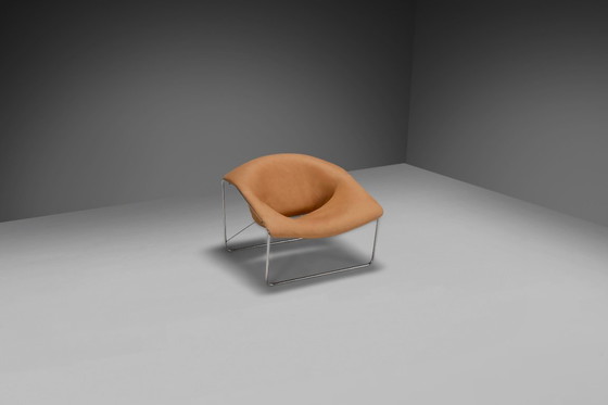 Image 1 of Sedia Olivier Mourgue Cubique in pelle e cromo di Airborne, Francia 1968v