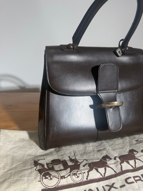 Delvaux Brillant MM Handbag – Chocolate Brown Leather – Top handle bags (photo 8 of 10)