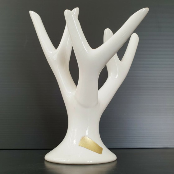 Image 1 of Ceramic Tree Branch Vase, 1960s-1970s Vintage 60s-70s Space Age Pop