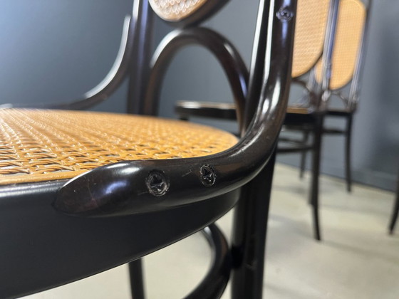 Image 1 of Thonet nr. 207 eetkamerstoelen 'Long John', set van 6, 1985