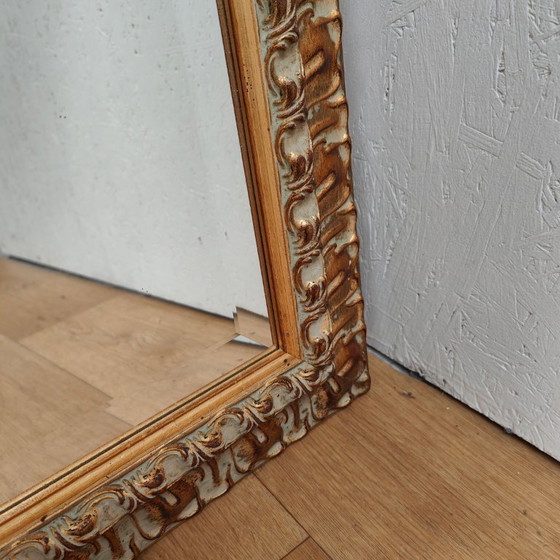 Image 1 of Vintage goudkleurige facet geslepen Regency spiegel schouwspiegel