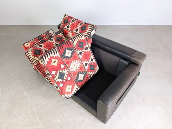 Image 1 of Original Giorgio Soressi Sofa Design Couch 1990 leather two-seater