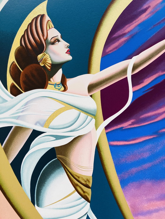 Image 1 of Robert Moser - Serigrafia - Donna su un carro romano