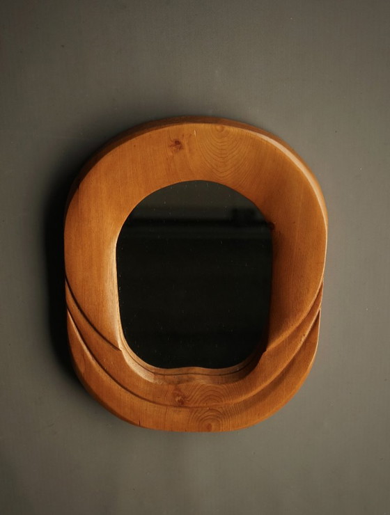 Miroir mural vintage en pin de style anthroposophique, années 1970 – Wood (photo 5 of 7)