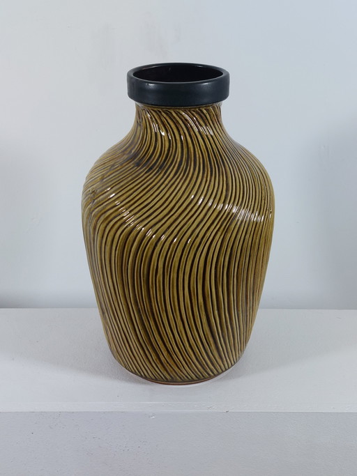 Large yellow vintage ceramic floor vase, Carstens Tönnieshof