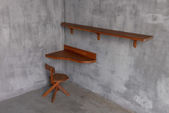 Image 1 of Custom Wall Console and Shelf by Pierre Chapo, France, 1970s