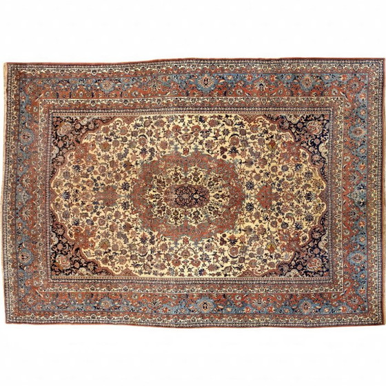 Rare Extra Large Vintage Isfahan Rug | Kork Wool | Persian Rug | 400×570 cm – Rugs & carpets, Cotton (photo 3 of 17)