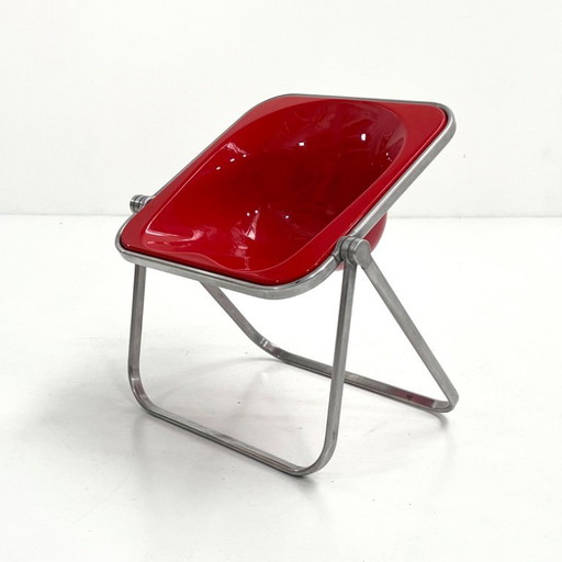 Red Plona Folding Chair by Giancarlo Piretti for Castelli, 1970s