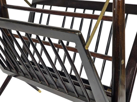 Image 1 of Cesare Lacca - Design italiano - Porta riviste - legno laccato - ottone - anni '50