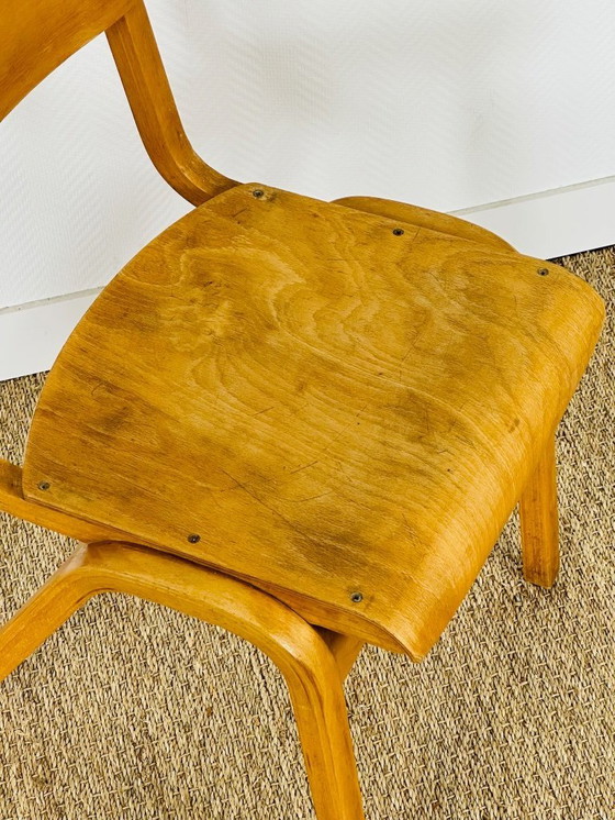 Image 1 of Paire de Chaises d'École Vintage en Bois Courbé, Angleterre, 1950