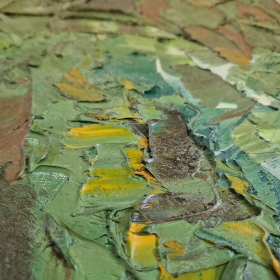 Image 1 of Pintura al óleo de mediados de siglo sobre lino: Girasoles, década de 1960/70