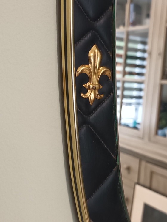 Image 1 of Specchio ovale vintage nero e oro