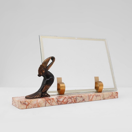 Cornice Art Déco con scultura di tucano di Guénot, Francia, circa 1920