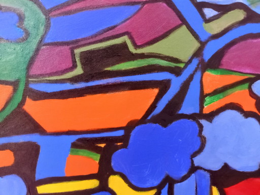 T. van Steenbergen "Paesaggio olandese" 70 x 90 cm