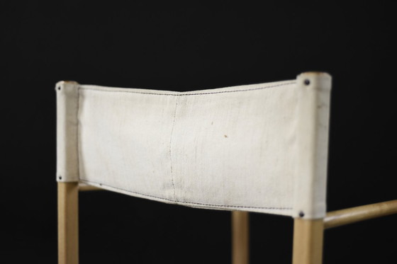 Image 1 of Sedie da regista Safari in faggio e tela, vintage, metà secolo, scandinavo moderno, anni '60, set di 2