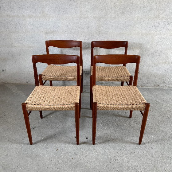 Image 1 of 4x Sillas de comedor H. W. Klein para Bramin - Teca Papercord