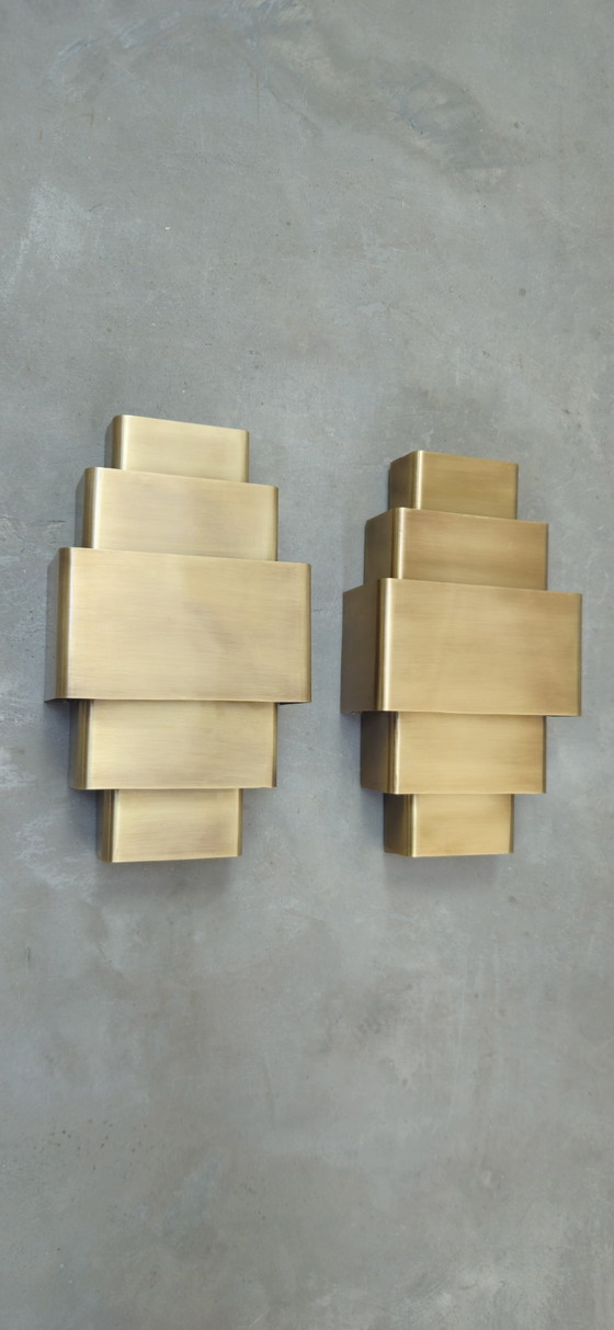 2 Appliques Art Déco – Appliques murales, Brass (photo 2 of 5)