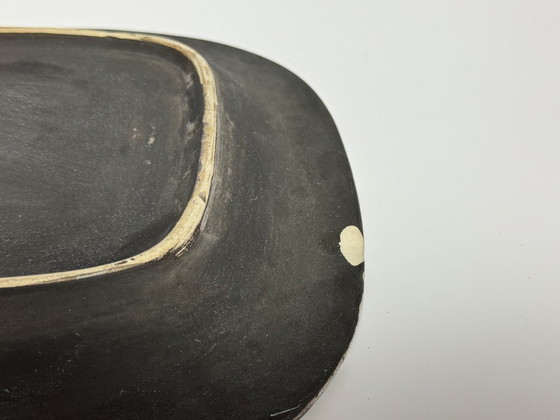 Image 1 of Vintage German Rectangular Enamal Tray with Figurative Wine Bottle and Carafe Motif - Model 342-33. Germany, 1960s. 