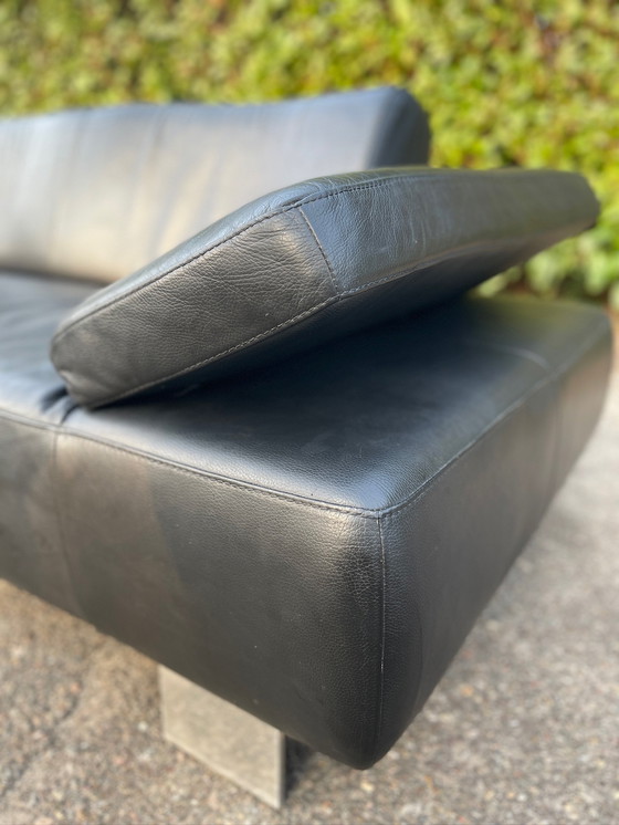 Image 1 of Divano angolare in vera pelle nera Montel
