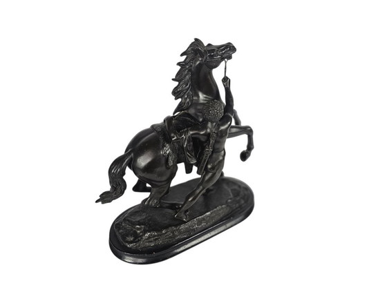 Guillame Coustou - 'Chaval de Marly' - bronze - signed - 19th century – Guillaume Coustou, Sculpture (photo 2 of 6)