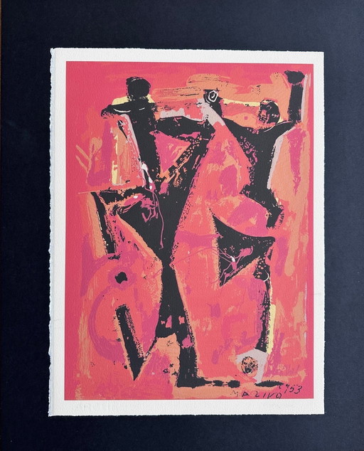 Marino Marini / Mooie Litho - Figures colorées